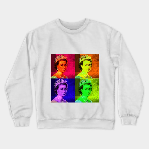 Pop Art - Queen Elizabeth II Crewneck Sweatshirt by Naves